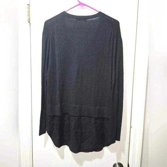 Zara Womens Solid Black Long Sleeve V Neck Knit Sweater Cardigan Top Medium - Picture 5 of 5